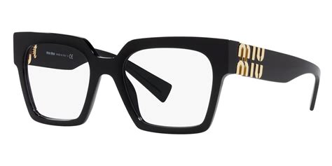 miu miu mu 04uv 1ab1o1 black|Miu Miu™ MU 04UV 1AB1O1 52 Black Eyeglasses .